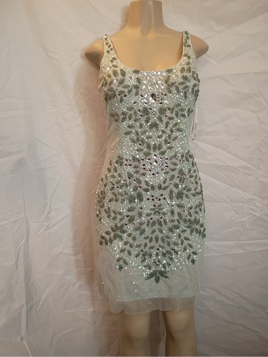 Adrianna Papell Dresses & Skirts - Adrianna Papell Light Green Sequin Embellished Mini Dress